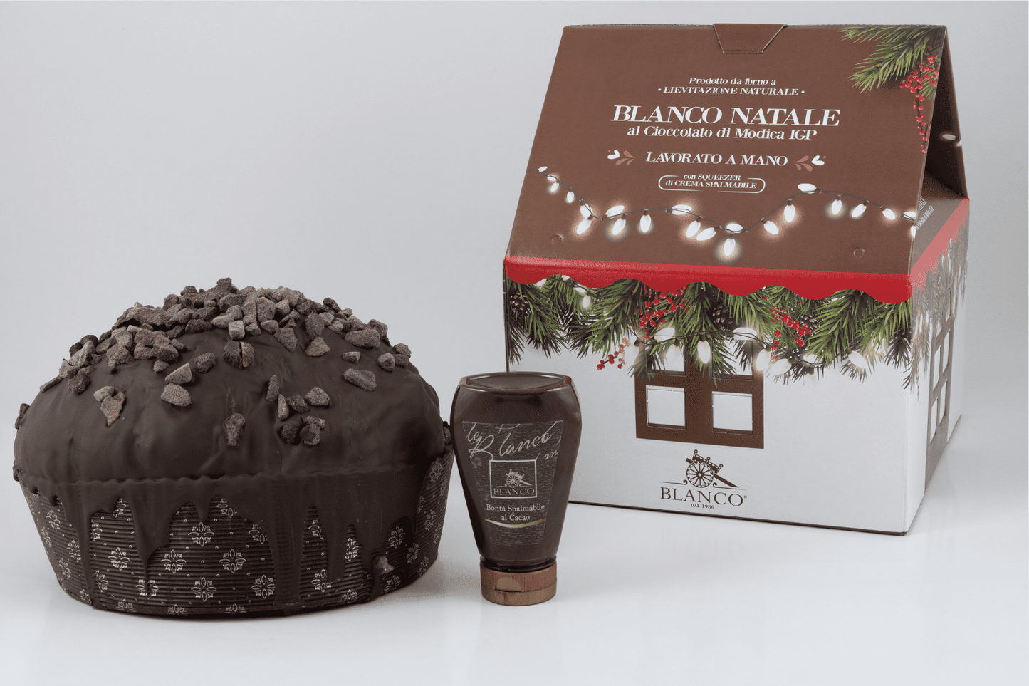 Blanco Natale Panettone al Cioccolato di Modica IGP inkl. Crema di Cioccolato 190g