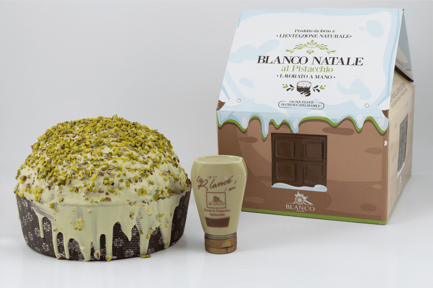 Blanco Natale Panettone al Pistacchio 1kg inkl. Crema al Pistacchio 190g