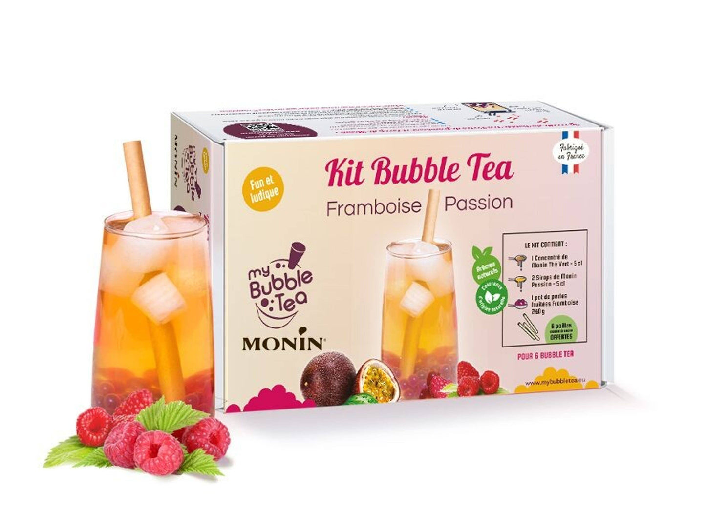 Bubble Tea Set Passionsfrucht & Himbeere für 6 Portionen