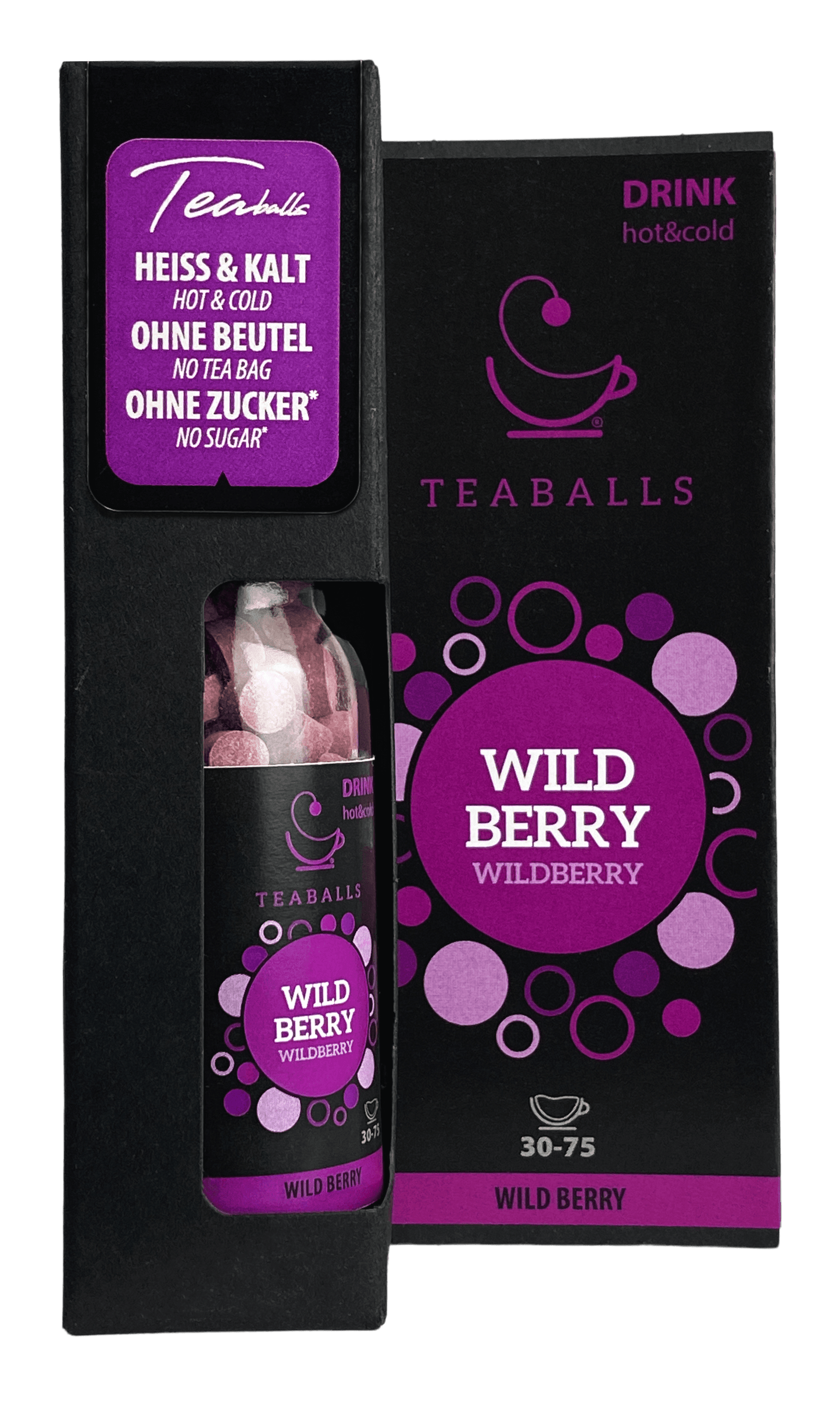 TEABALLS - Wildberry | BLACK SELECTION | 30-75 Tassen - TEABALLS OFFICIAL | TEABALLS Schweiz | Tee ohne Beutel 